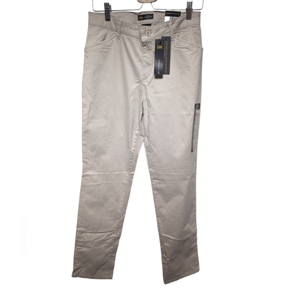 Lee NWT Relaxed Fit Straight Leg Mid Rise Pants Sz 6L - Picture 1 of 10
